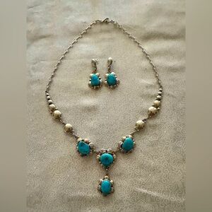 Genuine Navajo Absolutely Stunning Turquoise & Sterling Silver Set!!!!